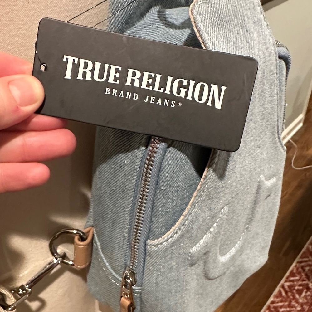 NWT True Religion Light Denim Blue (Blue Jean) Crossbody Bag backpack - Picture 4 of 8